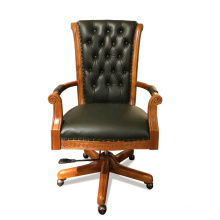 HAOSEN K265 Classic retro Office and Home study room Boss Ceo use swivel lift Green leather wood chair office